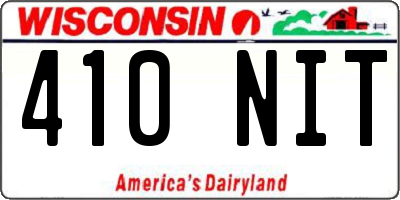 WI license plate 410NIT