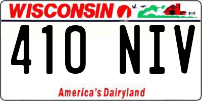 WI license plate 410NIV
