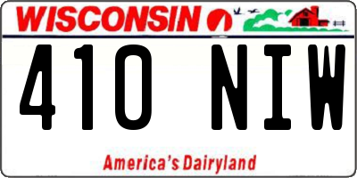 WI license plate 410NIW