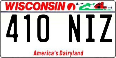 WI license plate 410NIZ