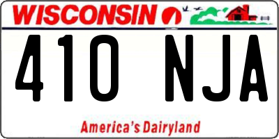 WI license plate 410NJA