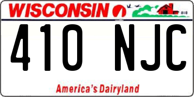 WI license plate 410NJC
