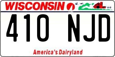 WI license plate 410NJD