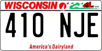 WI license plate 410NJE