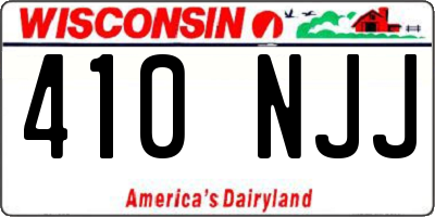 WI license plate 410NJJ