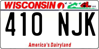 WI license plate 410NJK