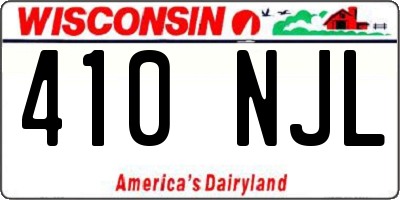 WI license plate 410NJL