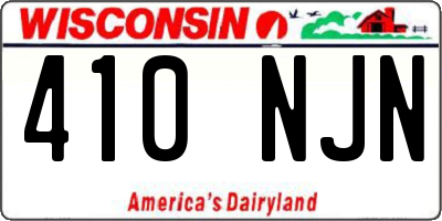 WI license plate 410NJN