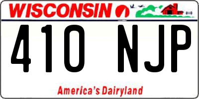 WI license plate 410NJP