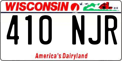 WI license plate 410NJR