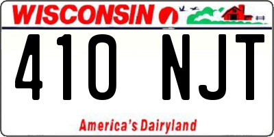 WI license plate 410NJT