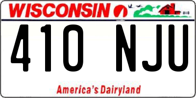 WI license plate 410NJU