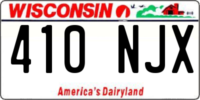 WI license plate 410NJX