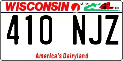 WI license plate 410NJZ
