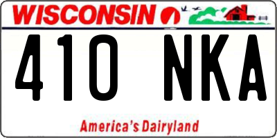 WI license plate 410NKA