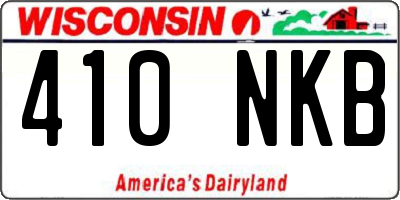WI license plate 410NKB