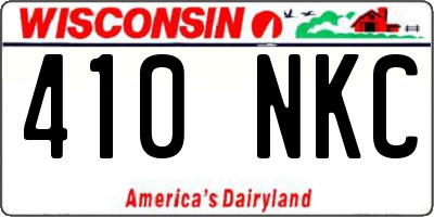 WI license plate 410NKC