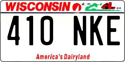 WI license plate 410NKE