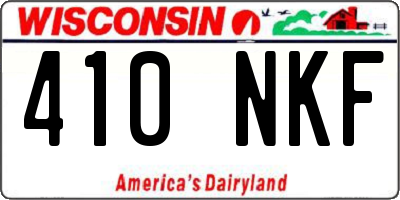 WI license plate 410NKF