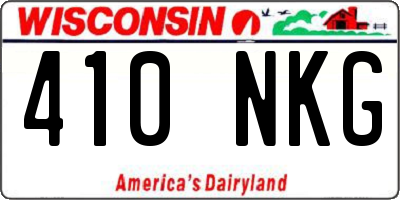 WI license plate 410NKG