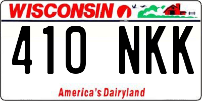 WI license plate 410NKK
