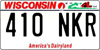 WI license plate 410NKR
