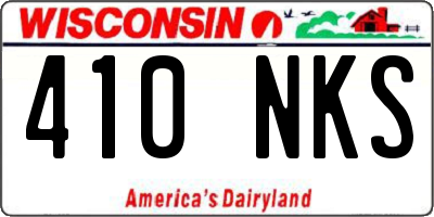 WI license plate 410NKS