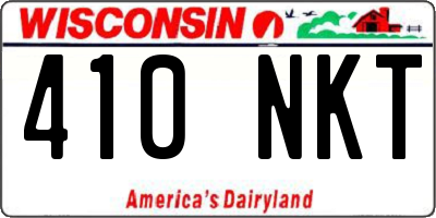 WI license plate 410NKT