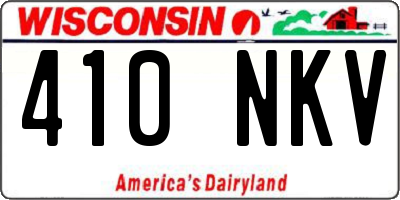WI license plate 410NKV