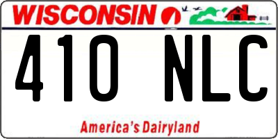 WI license plate 410NLC