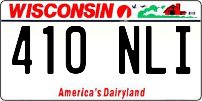 WI license plate 410NLI