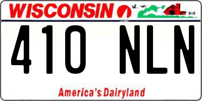 WI license plate 410NLN