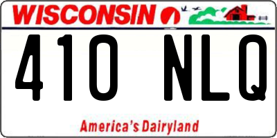 WI license plate 410NLQ