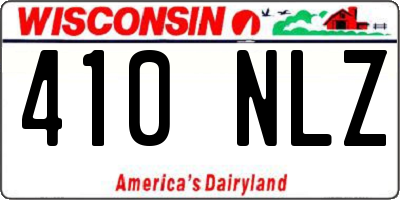 WI license plate 410NLZ