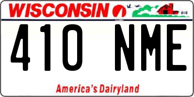 WI license plate 410NME