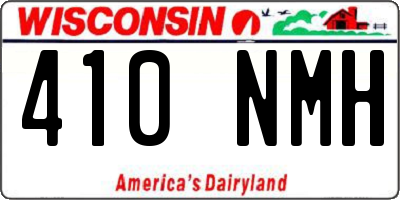 WI license plate 410NMH