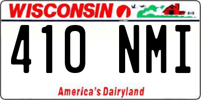 WI license plate 410NMI