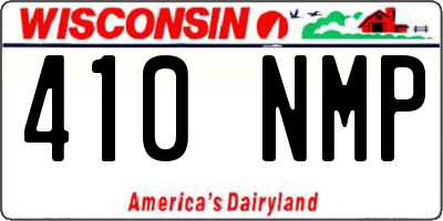 WI license plate 410NMP