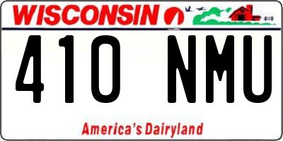 WI license plate 410NMU