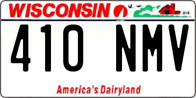 WI license plate 410NMV