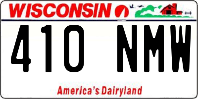 WI license plate 410NMW