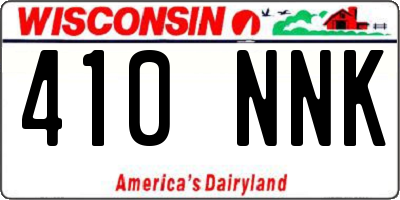 WI license plate 410NNK