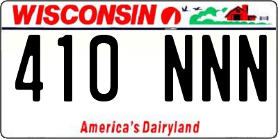 WI license plate 410NNN