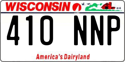WI license plate 410NNP
