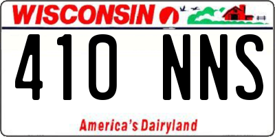 WI license plate 410NNS