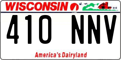 WI license plate 410NNV