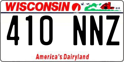 WI license plate 410NNZ