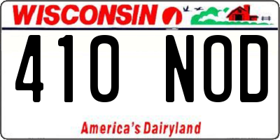WI license plate 410NOD