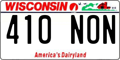 WI license plate 410NON