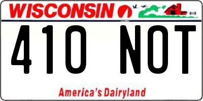 WI license plate 410NOT